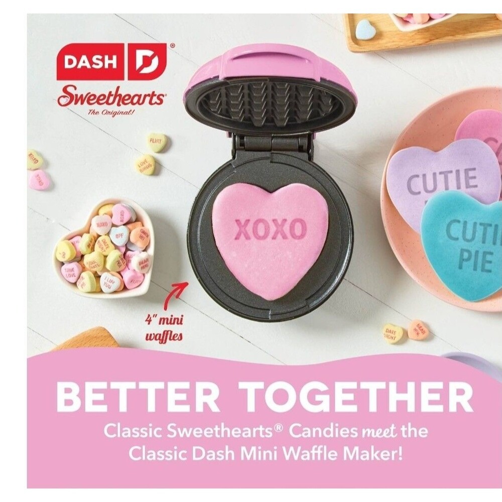 NEW DASH PINK Sweethearts Mystery Mini Waffle Maker - Picture 4 of 5
